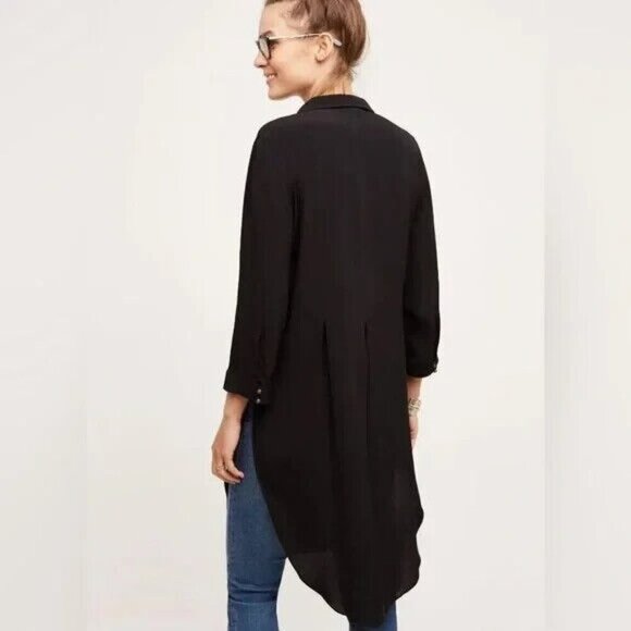 Women's - Maeve Ceycen Black Button Down Tunic, Size Small - Picture 3 of 10